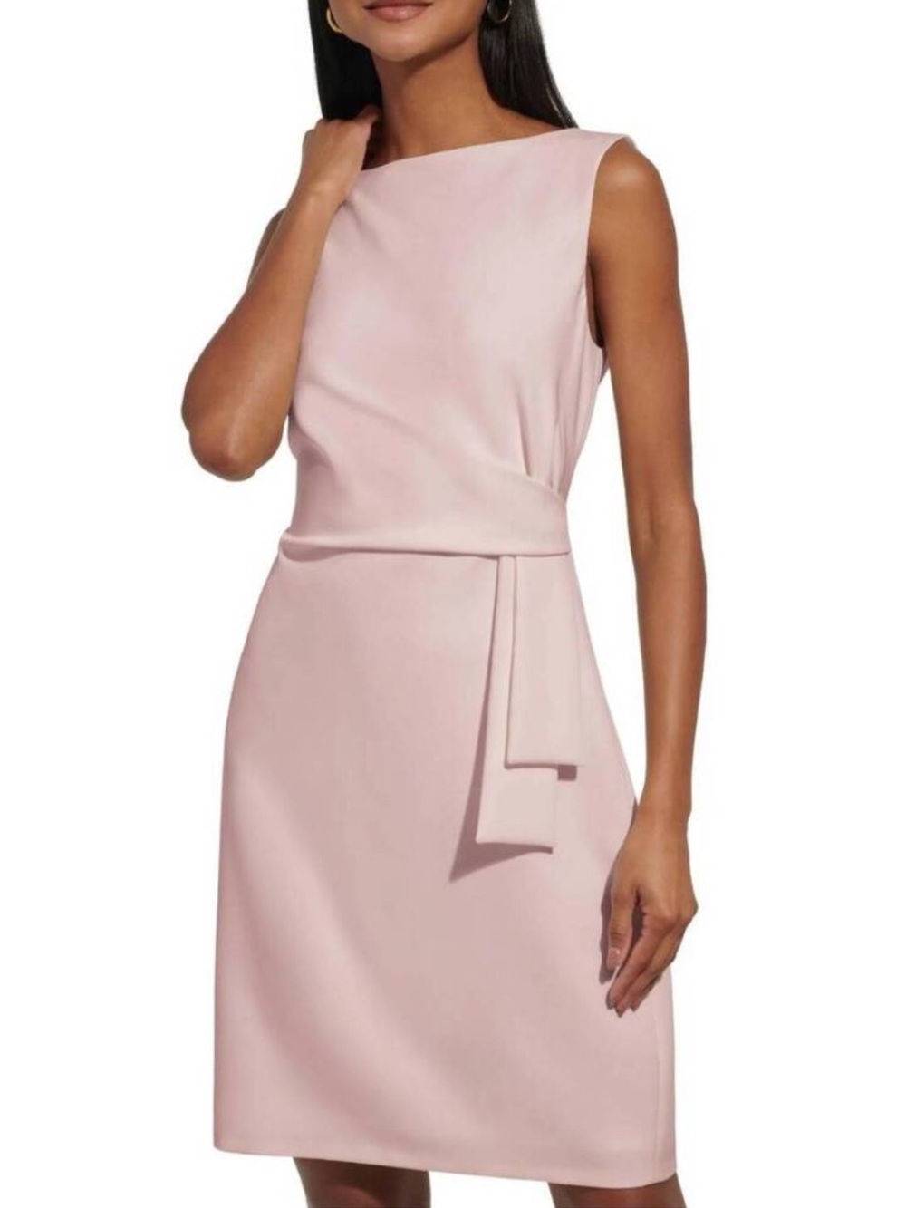 Tommy Hilfiger Sz 18 Ballerina Pink Sleeveless Boat Neck Crepe Sheath Dress NWT